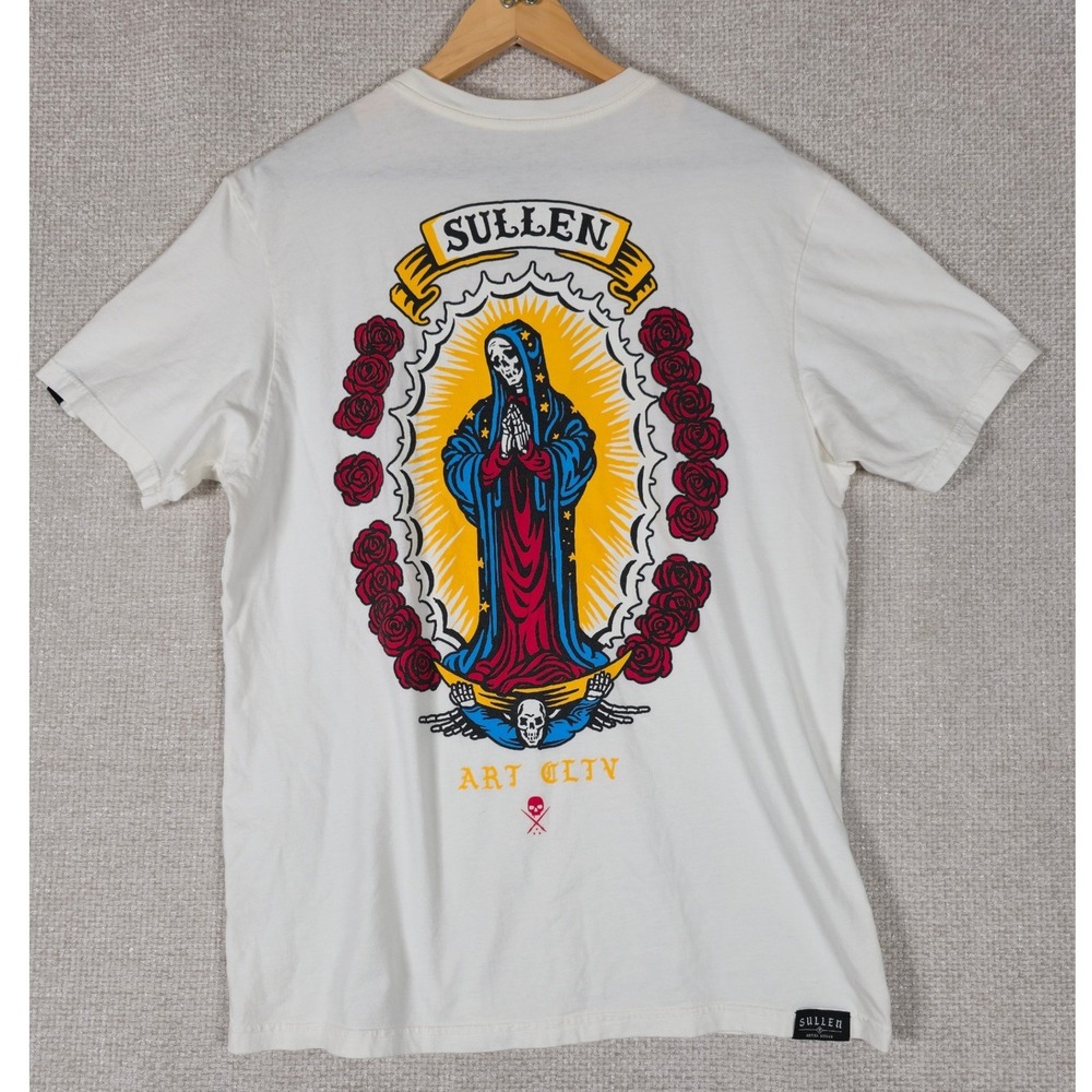 Sullen Art Collective Mens‎ Graphic T-Shirt Off-White Large